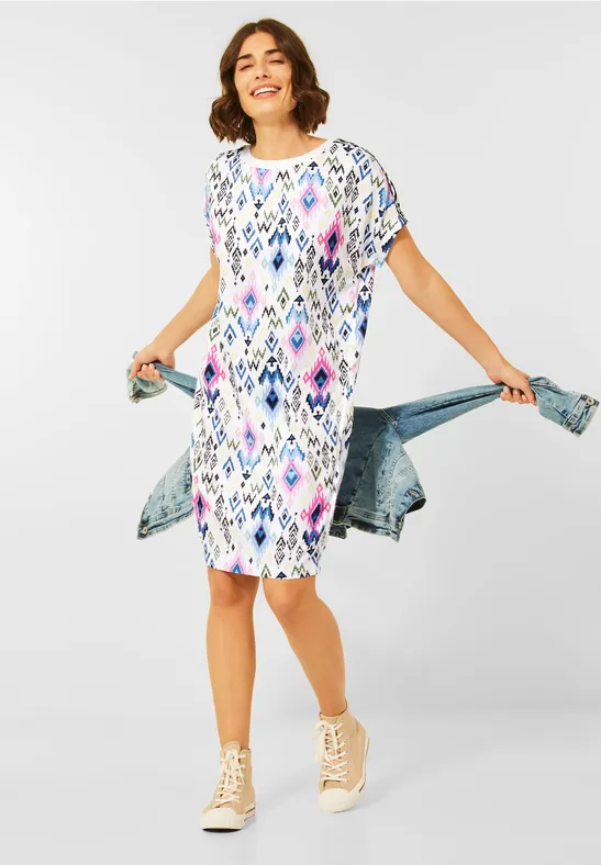 Dobby Print Kleid