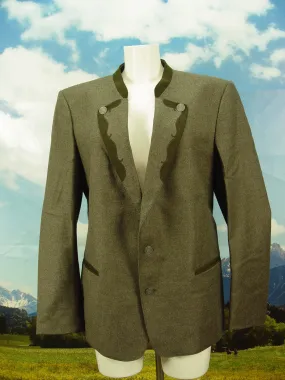 Langgröße Lederbesatz fesches Trachten Sakko Loden Janker Jacke Gr.50/102